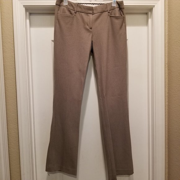 Express pants Tan and white pinstripe Size 6R - Picture 1 of 15